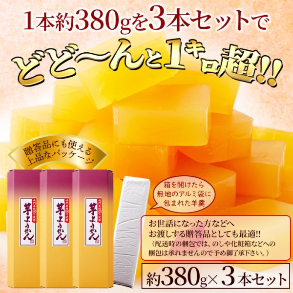 画像3: 【鳴門金時芋100%使用】高級芋ようかん３本セット≪常温≫ (3)