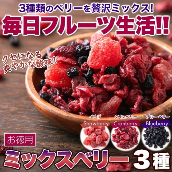 画像2: ベリーの美味しさがギュッと凝縮!【お徳用】ミックスベリー3種500g (2)