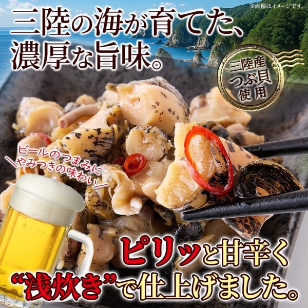 画像1: 三陸産つぶ貝の美味しさを生かした浅炊き仕立て！【大容量】国産ピリ辛つぶ貝500g (1)